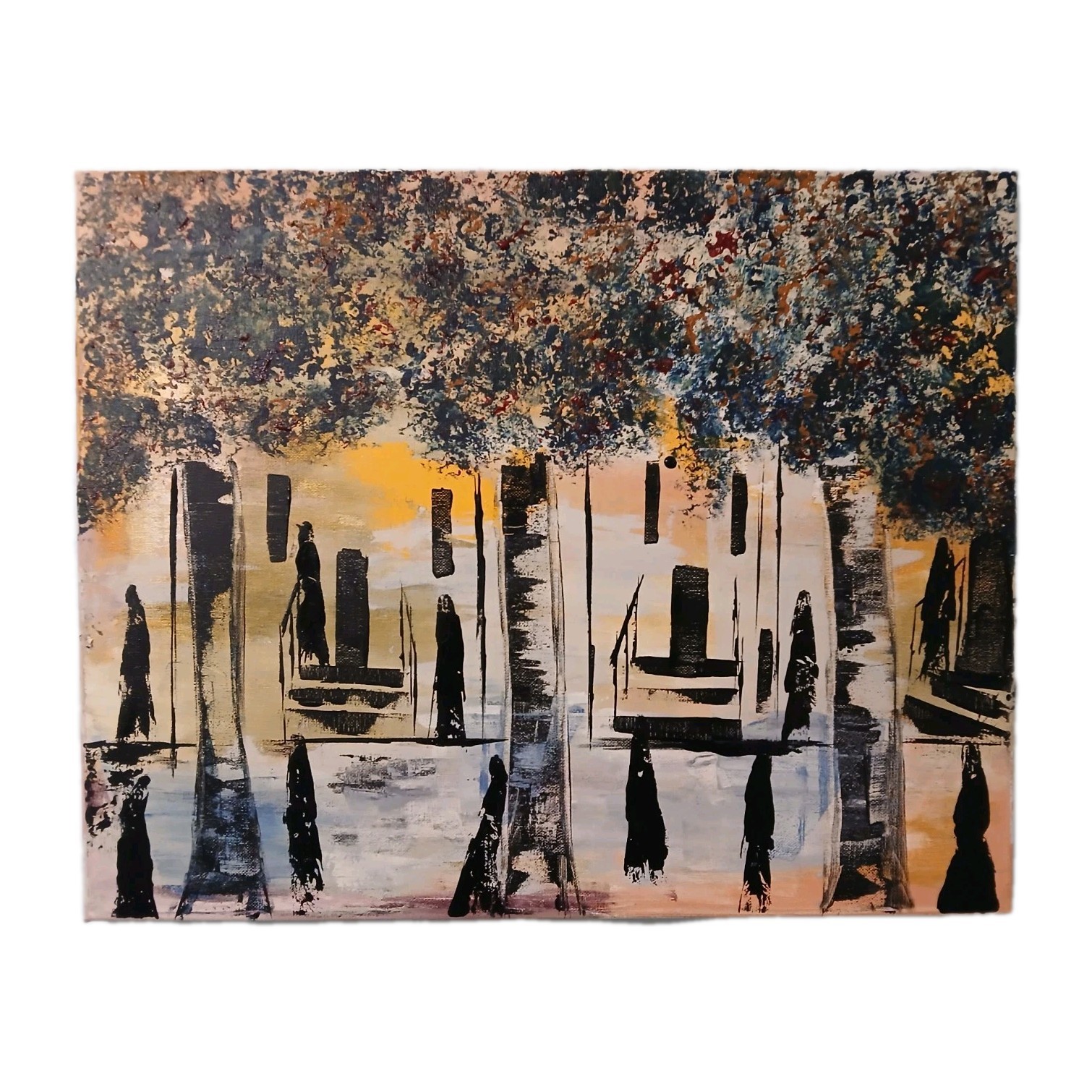 original abstract Impressionism acrylic painting on canvas
