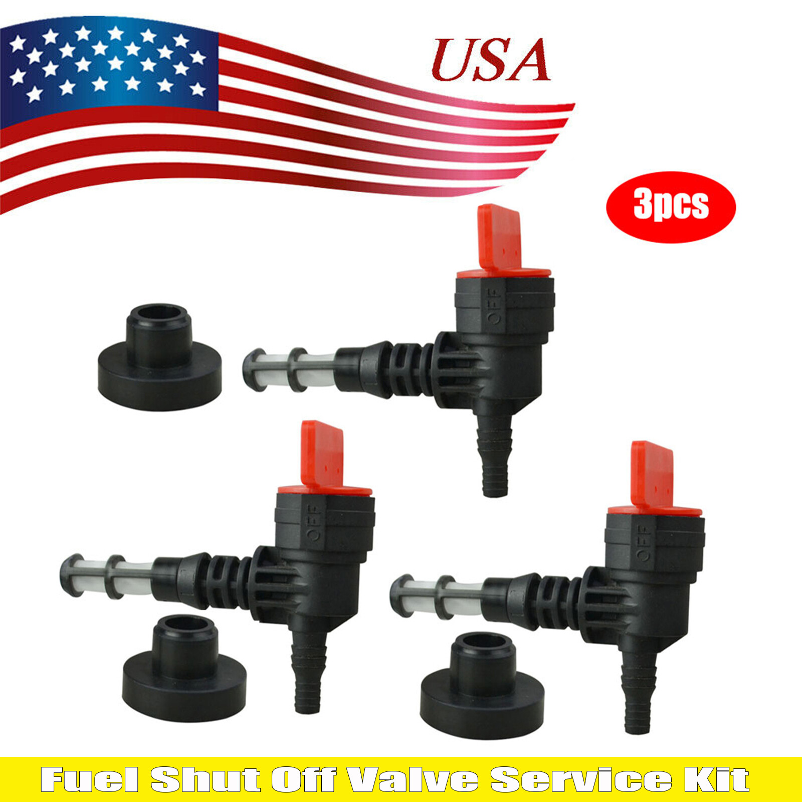 3PK 192980GS Fuel Shut Off Valve Grommet Bushing for Plastic Gas Tank Generator
