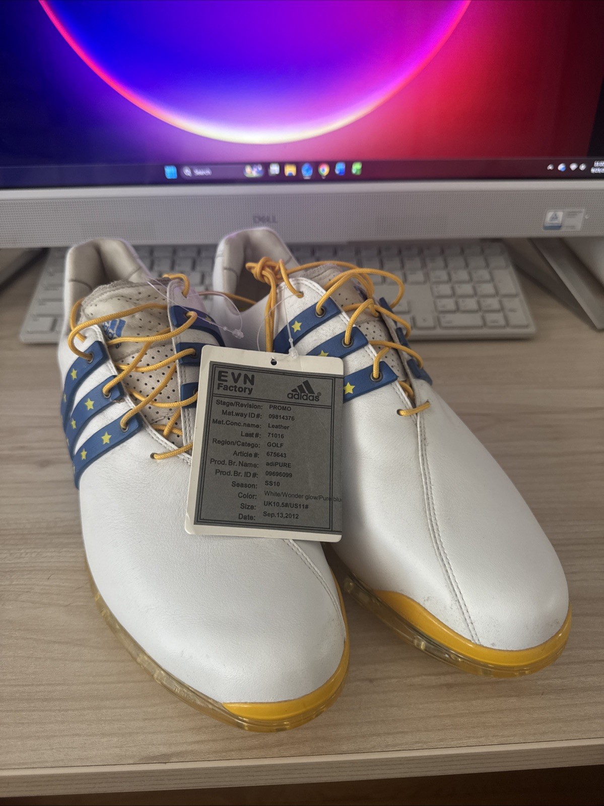 Limited Edition Adidas Adi Pure 2012 Ryder Cup Full Grain Leather Golf Shoes 11