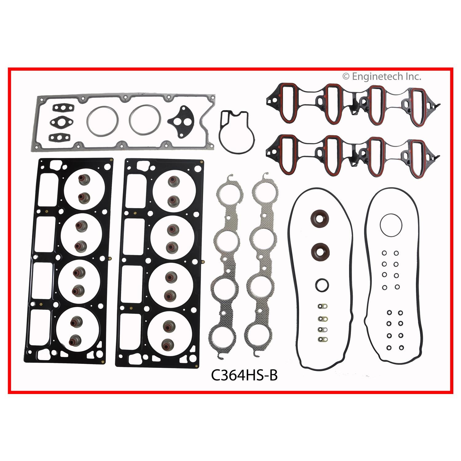 Enginetech C364HS-B Engine Cylinder Head Gasket Set for GMC and Chevrolet Vehicl
