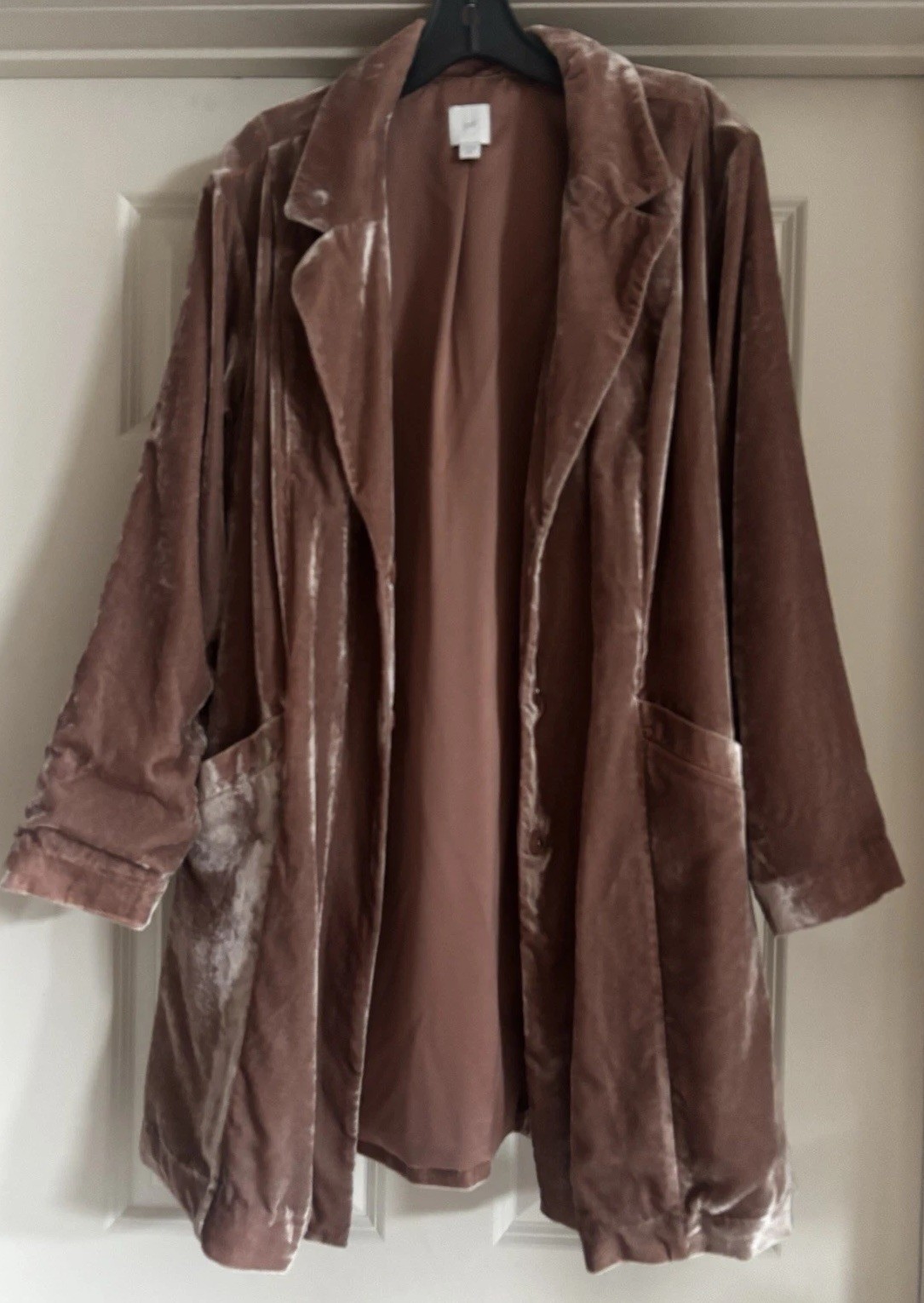 NWOT J. Jill Coastal Preppy Old Money Quiet Luxury Crushed Velvet Coat Size XLp