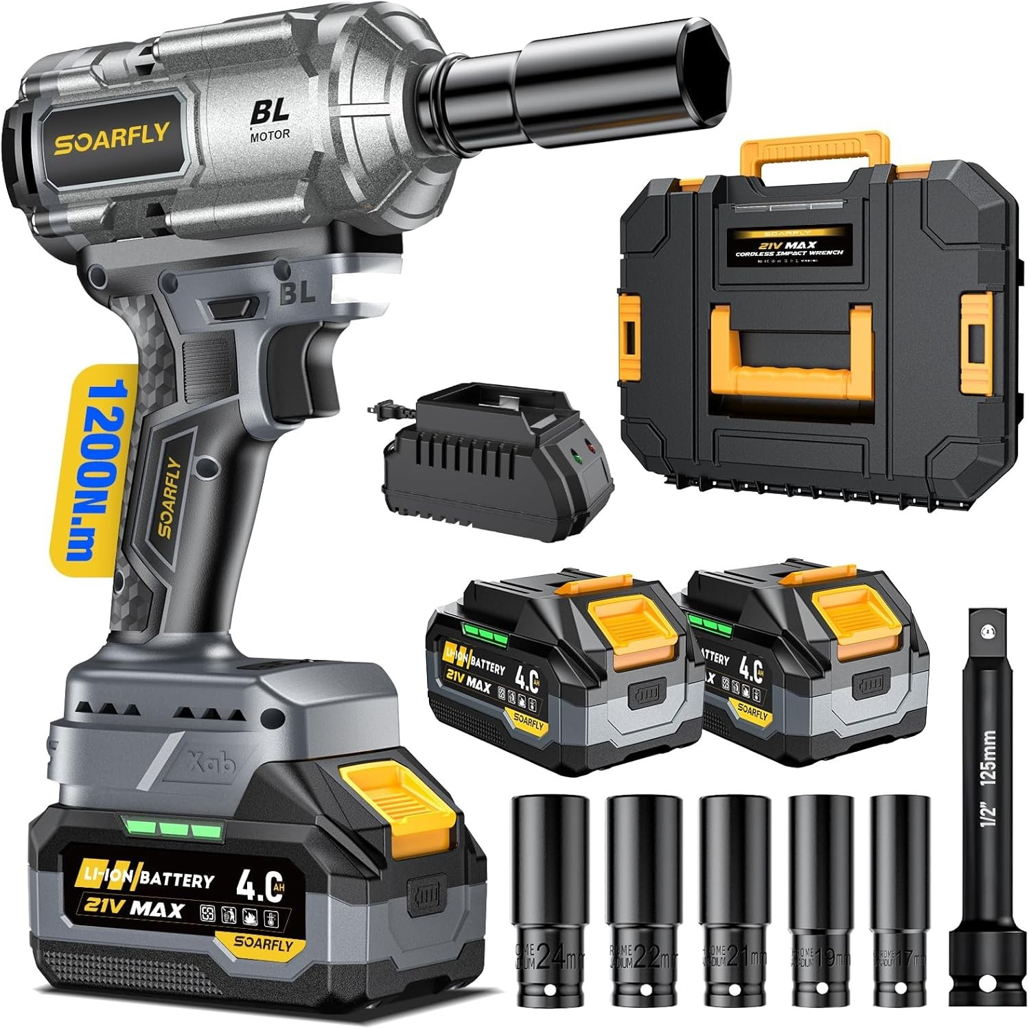 SOARFLY Upgraded Cordless Impact Wrench 1/2