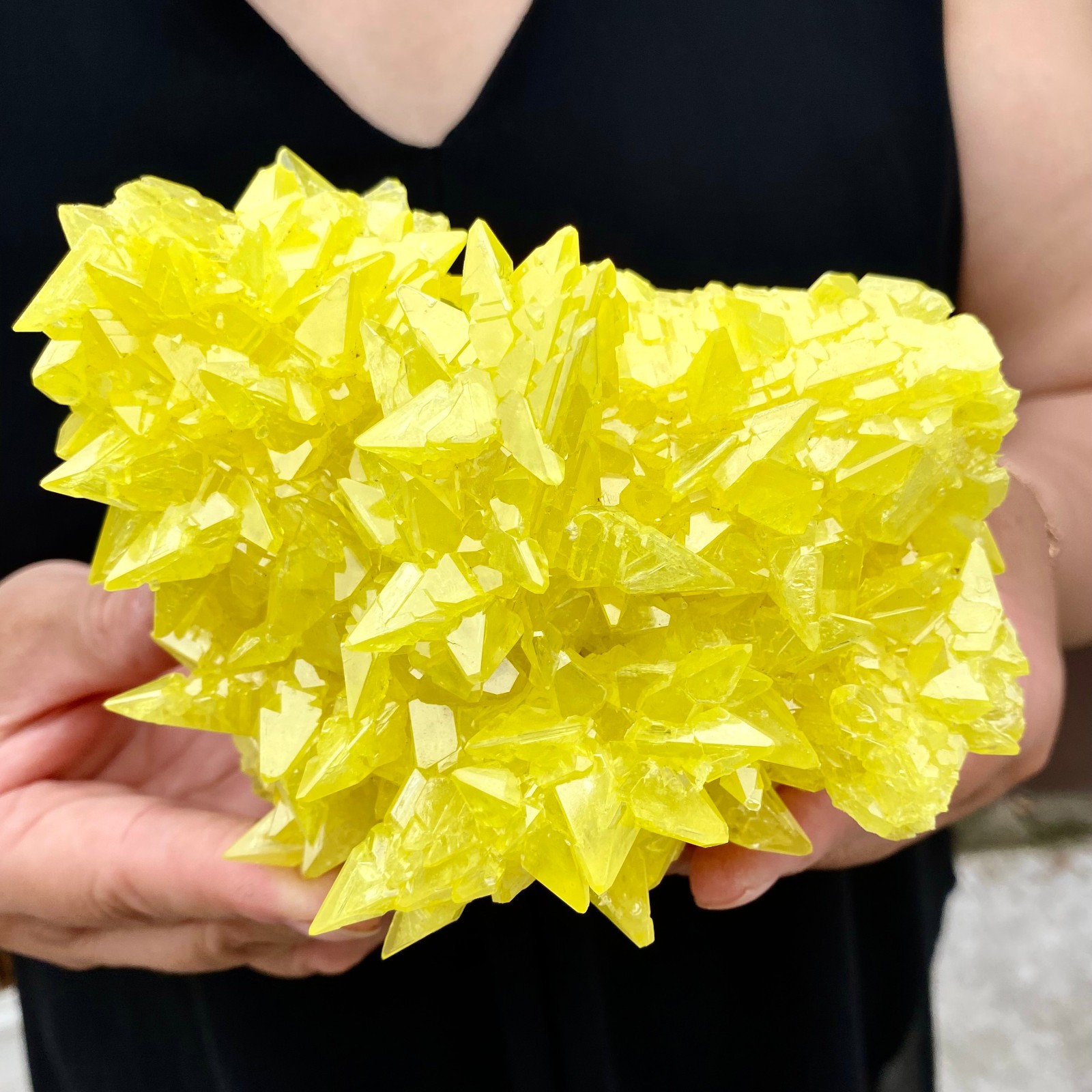 1.4LB Rare Natural yellow sulfur crystal quartz crystal mineral specimen