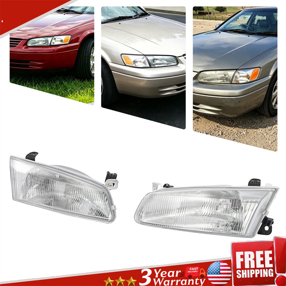 Halogen Headlight Assembly For 1997-1999 Toyota Camry Left & Right Side Headlamp