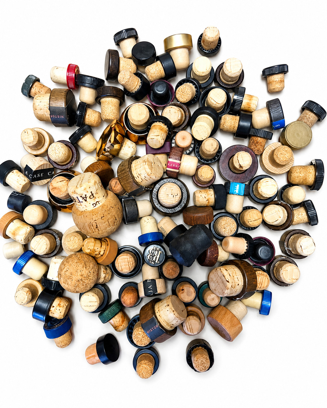 100 Assorted Wine Liquor Bottle Corks Stoppers Caps Craft Decor Mixed Lot