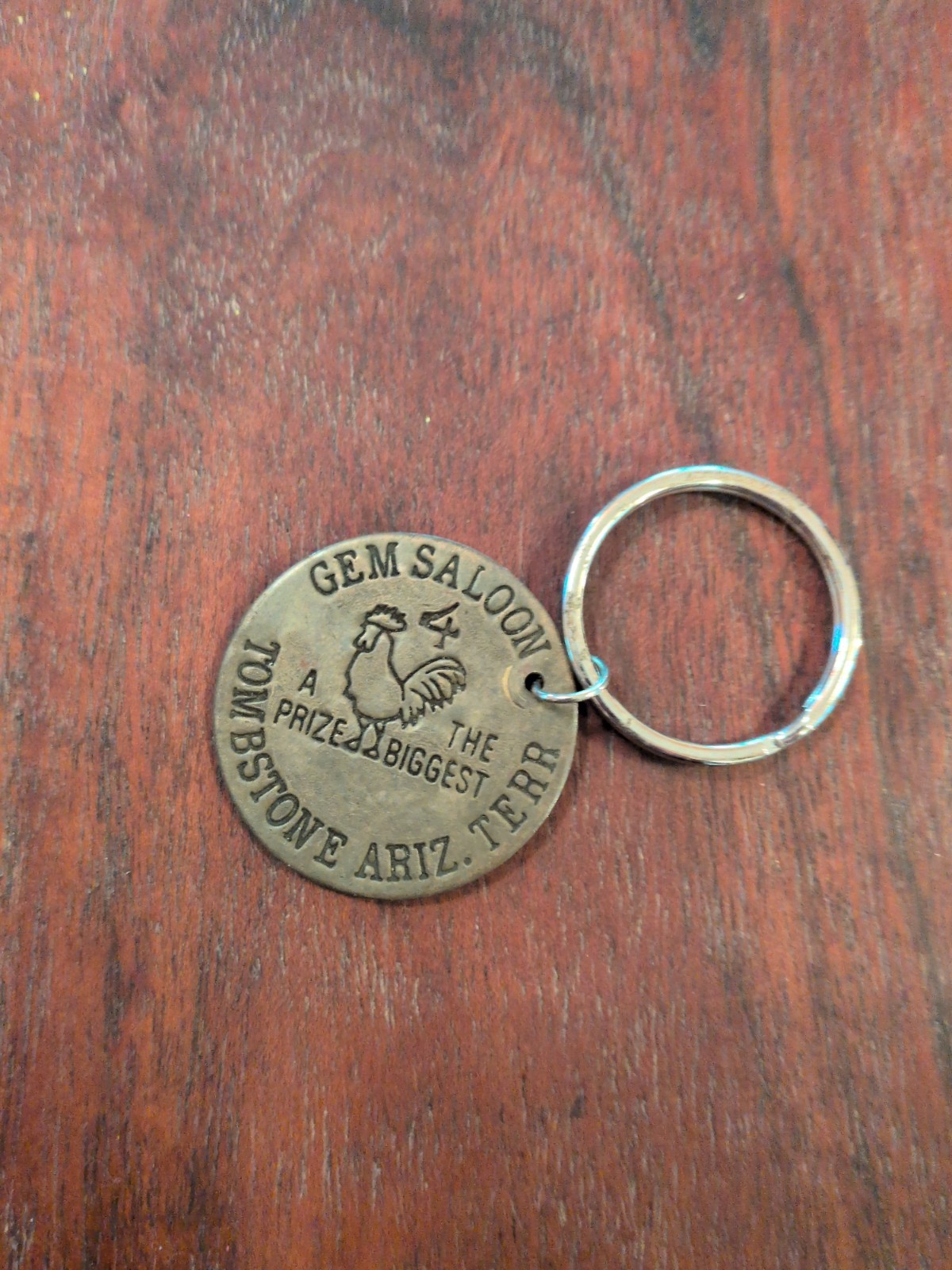Gem Saloon Tombstone Brothel Token Key Ring Key Chain 