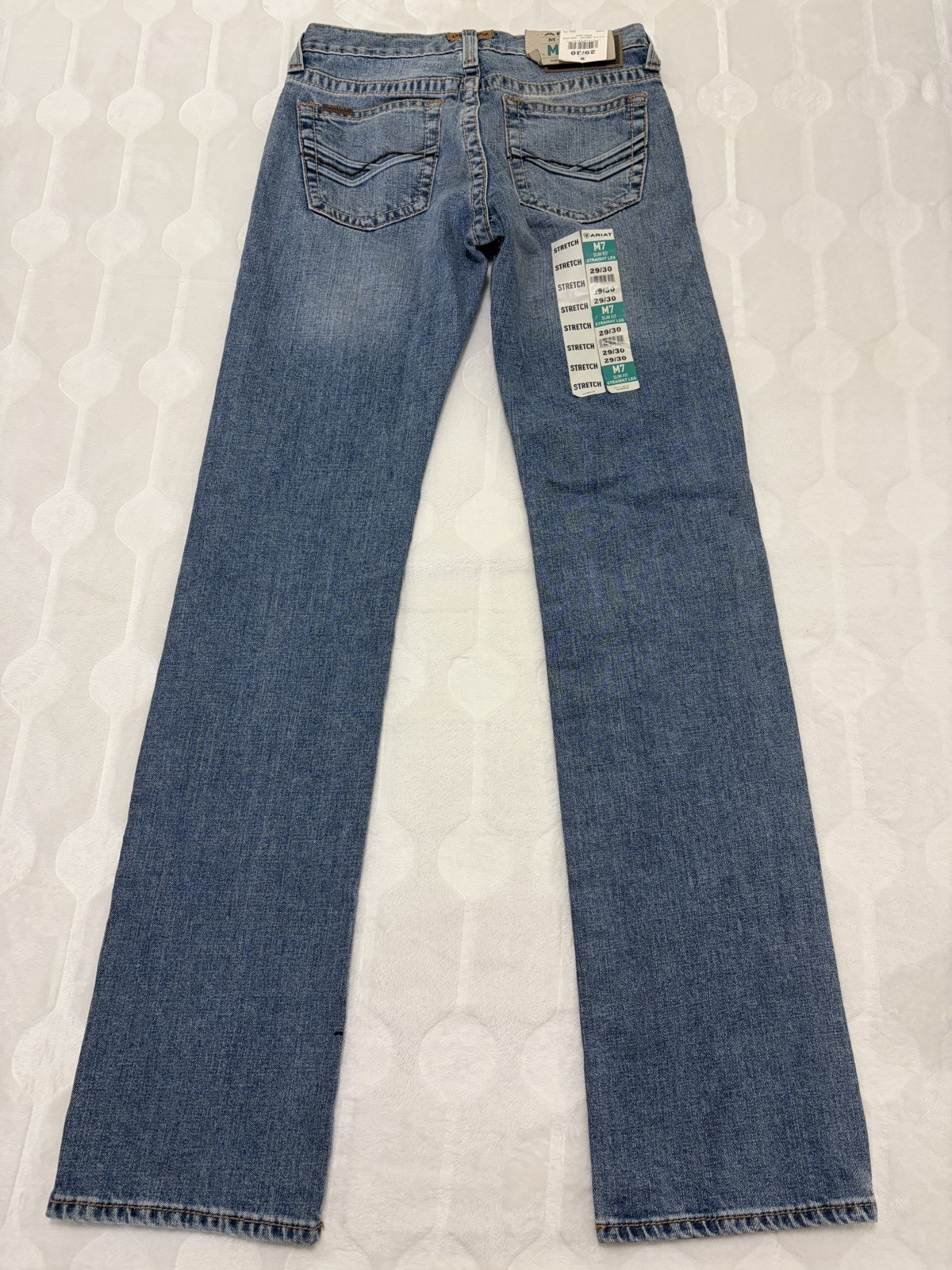 NWT Ariat M7 Slim Fit Straight Leg Jeans Men’s 30x36 Medium Wash Faded Western