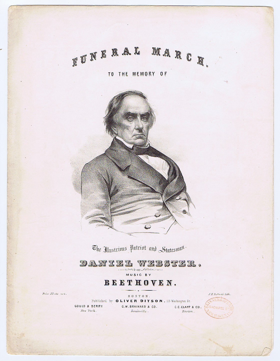 Daniel Webster - American politician and orator - Funeral March - 1852 - EX cond