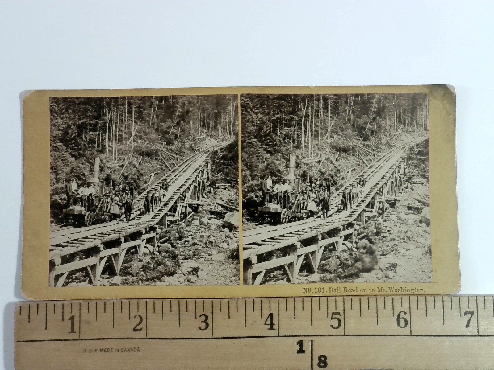 Mt. Washington Railroad Stereoview Kilburn Brothers 1866 New Hampshire Steam