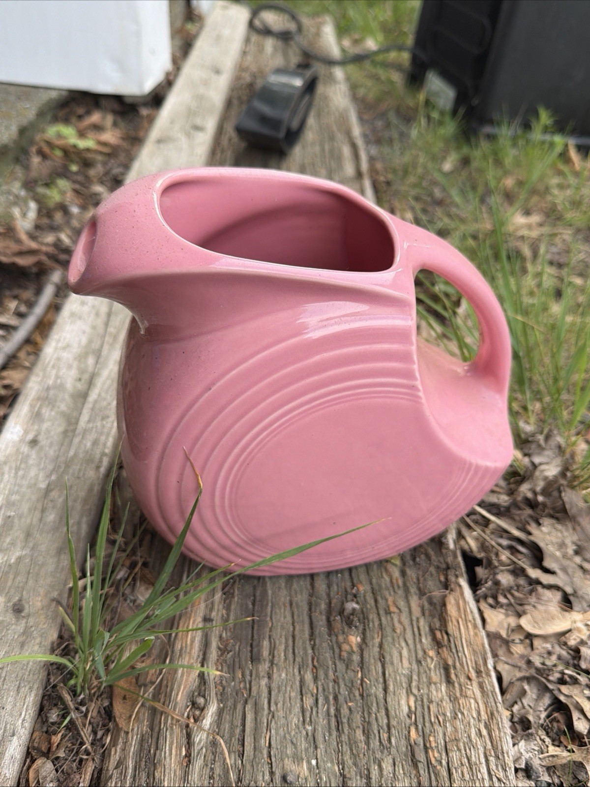 Homer Laughlin Fiesta Rose 64oz Pitcher, Vintage 1986 Pink, Large Disc, 7\ Homer Laughlin Fiesta Rose 64oz Pitcher, Vintage 1986 Pink, Large Disc, 7\