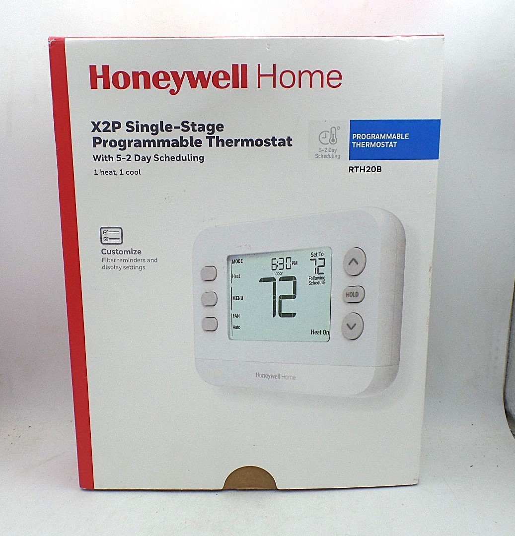 HONEYWELL RTH20B/N X2P HOME PROGRAMMABLE THERMOSTAT 1-STAGE HEAT/COOL 5-2 DAY