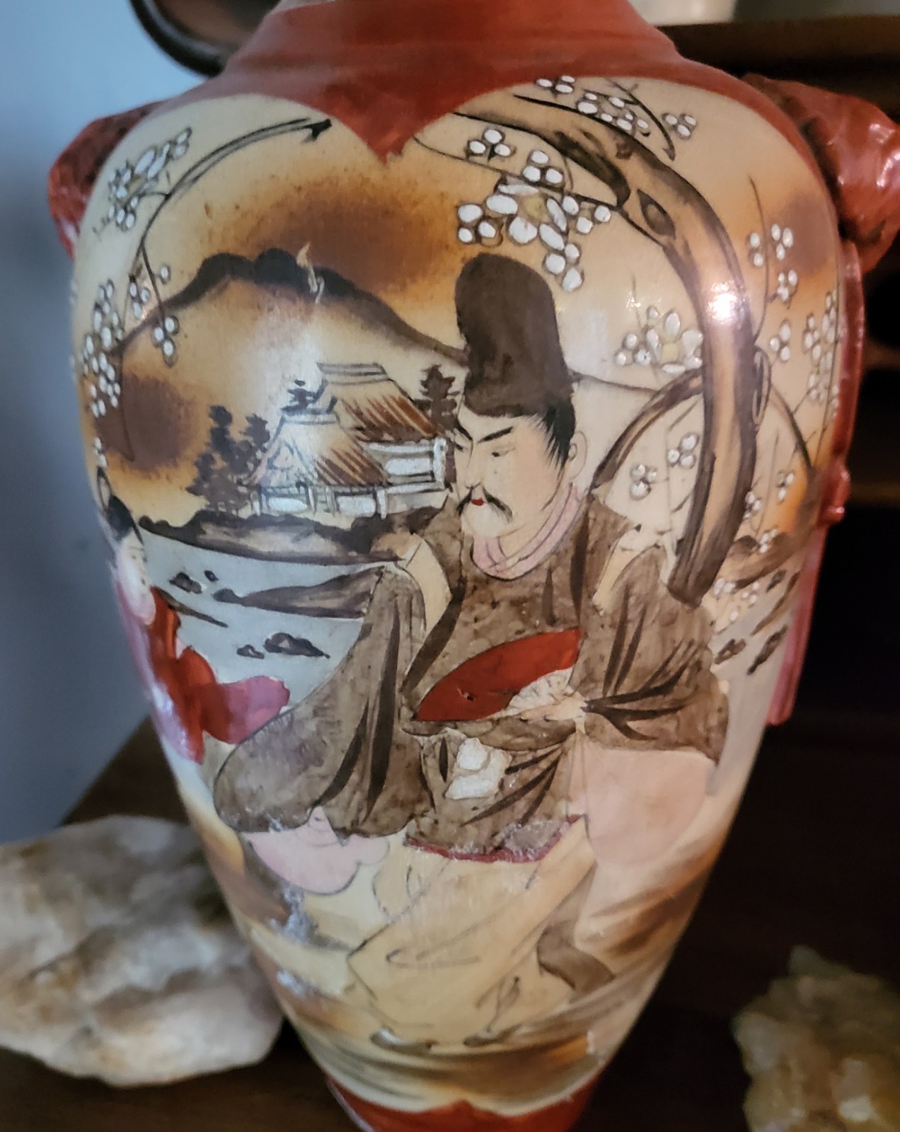 ANTIQUE SATSUMA VASE. 13\ ANTIQUE SATSUMA VASE. 13\