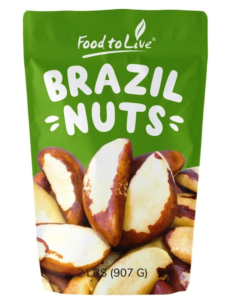 Food to Live - Dry Roasted Brazil Nuts with Himalayan 2 Pound (Pack of 1) 