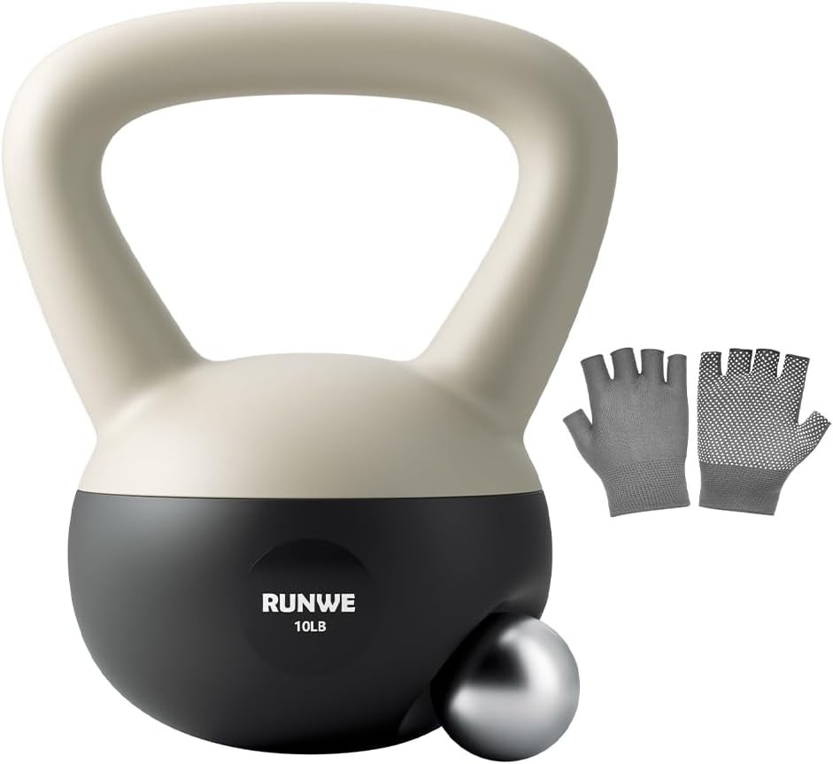 Soft Kettlebell 5lb 10lb 15lb 20lb 25lb, Sand Filled Kettlebell, Quiet &