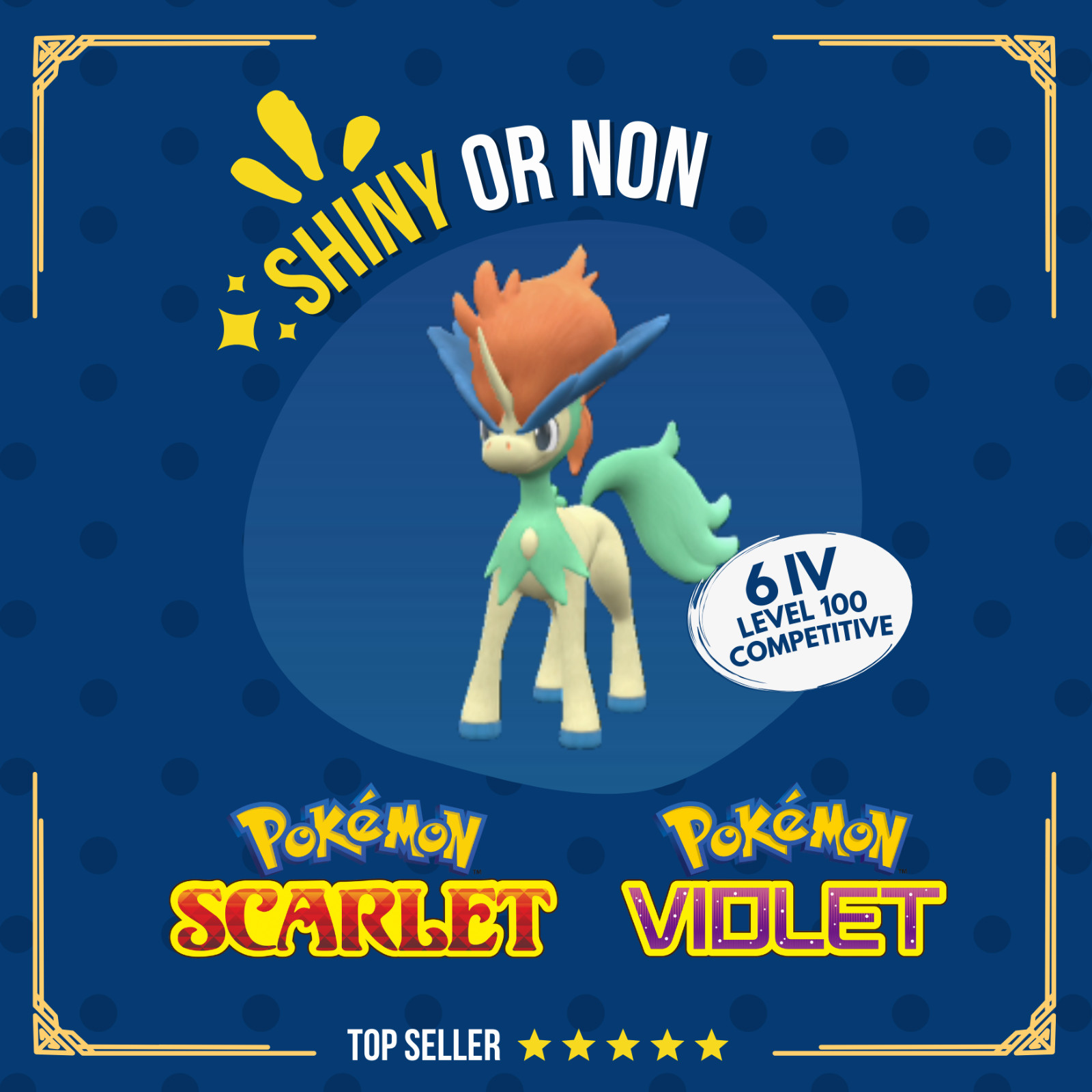 Keldeo Base Shiny 2025 6 IV Competitive Custom Pokemon Scarlet Purple 🟠🟣
