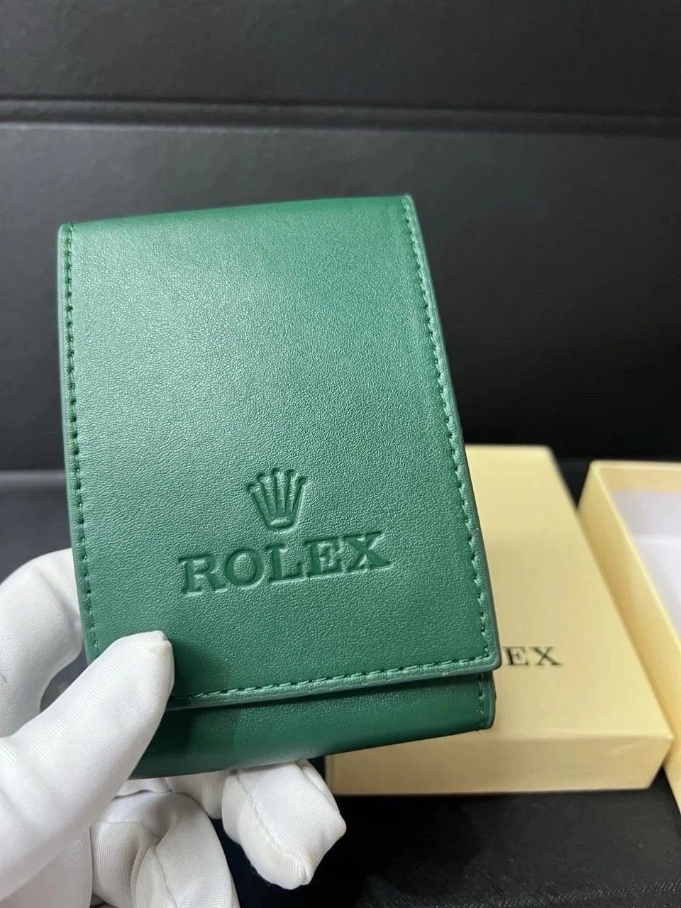 Rolex Watch Case Leather Travel Pouch Service Center Premium