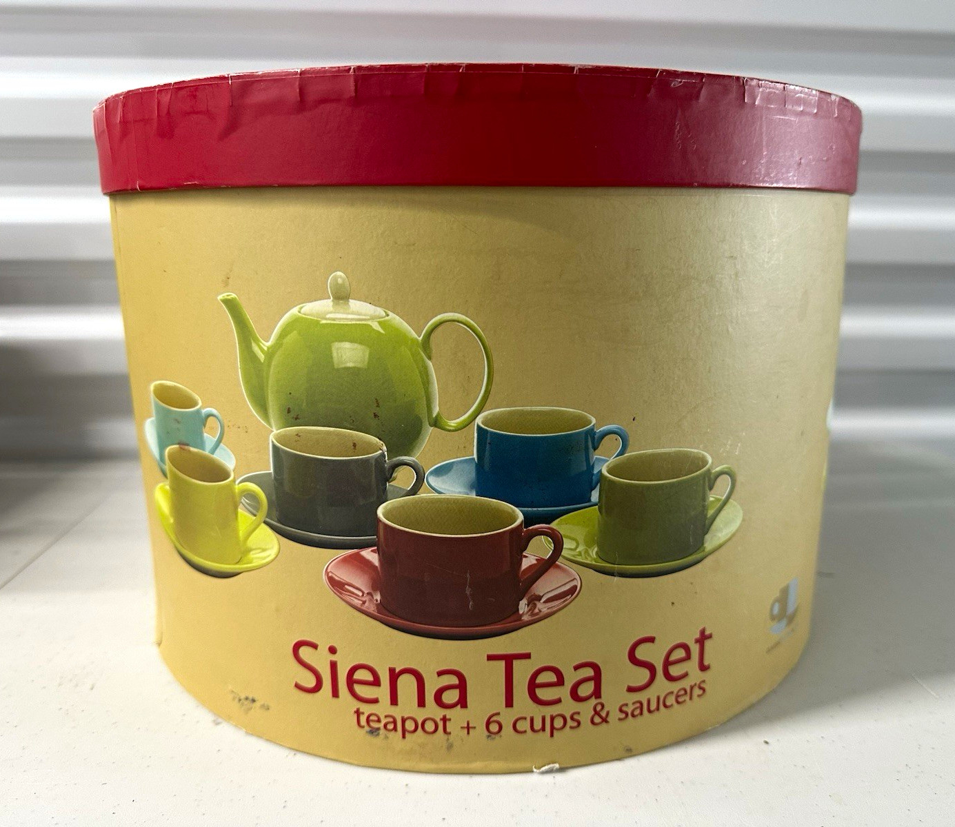 Yedi Houseware Siena 13pc Stoneware Tea Set 32oz Teapot 6 Cups/Saucers