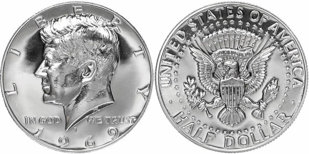 1969 S Kennedy Gem Proof Half Dollar Coin 40% Silver US 1969 S Kennedy Gem Proof Half Dollar Coin 40% Silver US