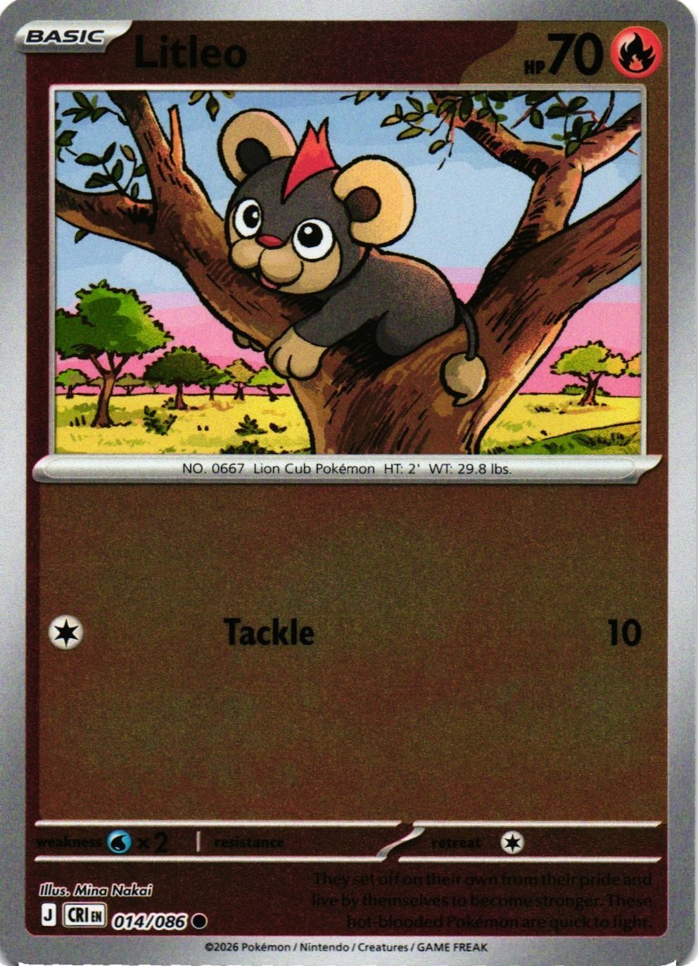 Pokémon TCG Pokémon Litleo 014/086 Reverse Holo