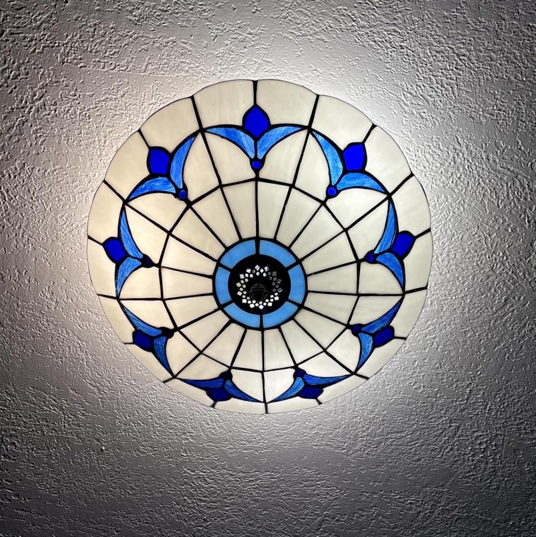Victorian Semi Flush Mount Ceiling Lamp Stained Glass Shade Floral Chandelier Victorian Semi Flush Mount Ceiling Lamp Stained Glass Shade Floral Chandelier