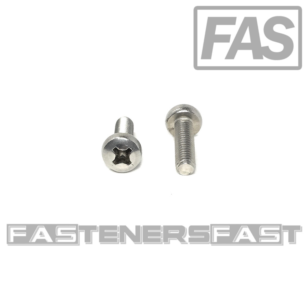 (25) M6-1.0 x20 Stainless Steel Phillips Pan Head Machine Screw DIN7985 A2 M6x20