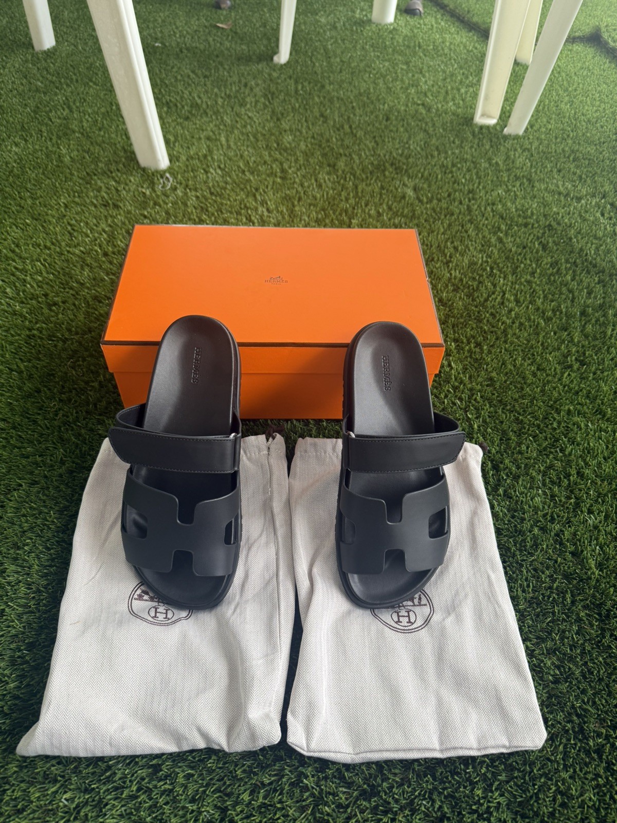 Hermes Chypre Teal Black Sandals Men’s Size EU 43 Hermes Chypre Teal Black Sandals Men’s Size EU 43