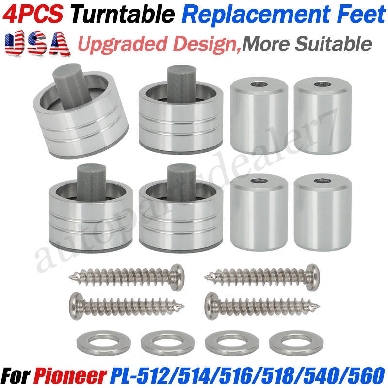 4X Vintage Turntable Replacement Feet Pad for Pioneer PL-512/514/516/518/540/560 4X Vintage Turntable Replacement Feet Pad for Pioneer PL-512/514/516/518/540/560