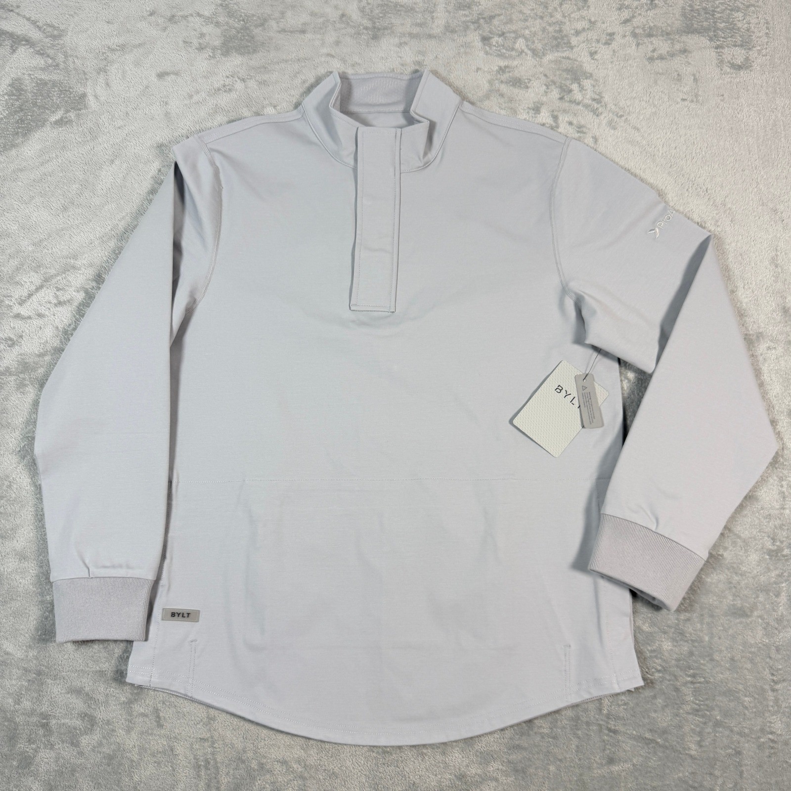 BYLT Mens M Elite+ Fairway Drop-Cut Pullover Storm Grey Magnetic Mock