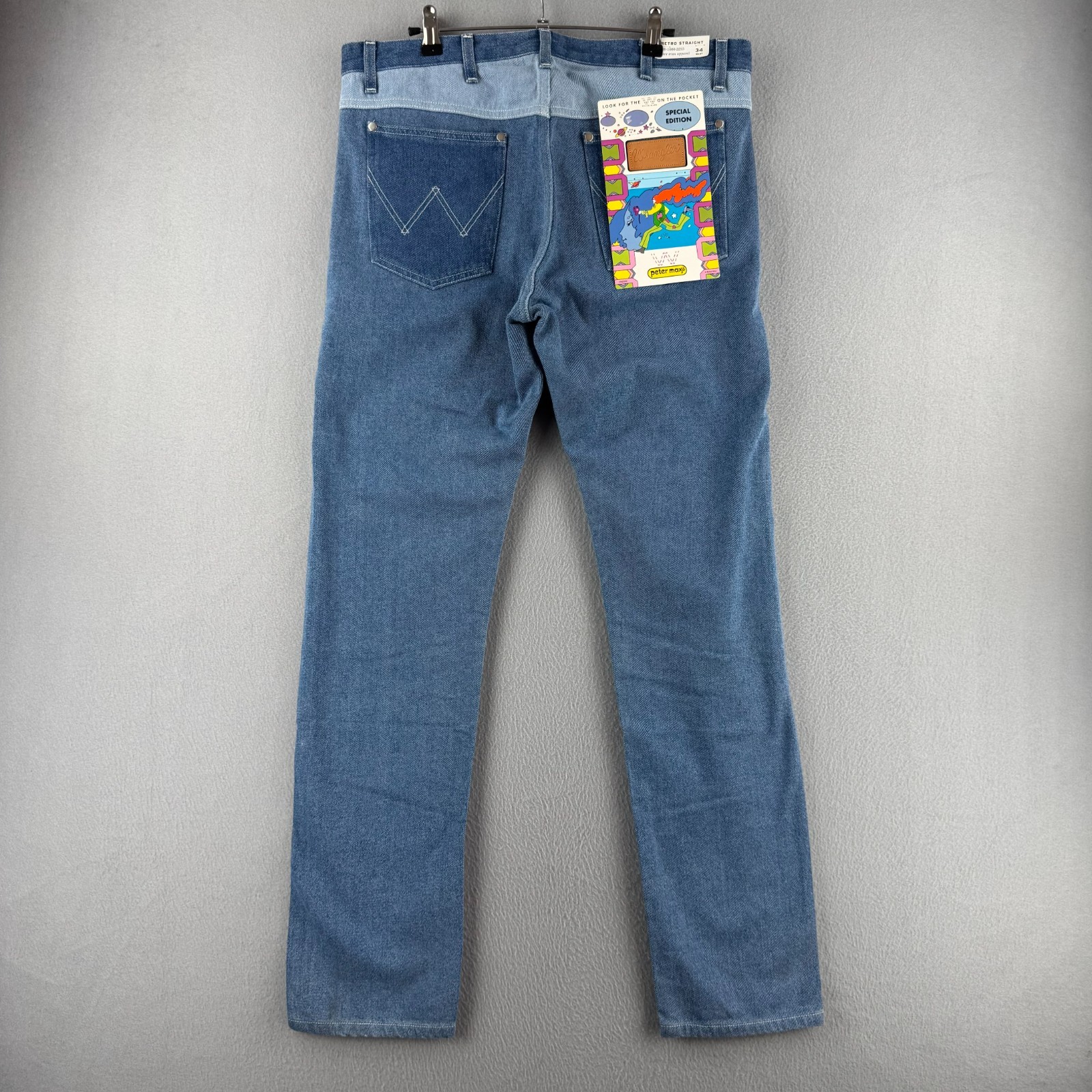 Peter Max x Wrangler Jeans Mens 34x32 Retro Straight Leg New With Tags Peter Max x Wrangler Jeans Mens 34x32 Retro Straight Leg New With Tags