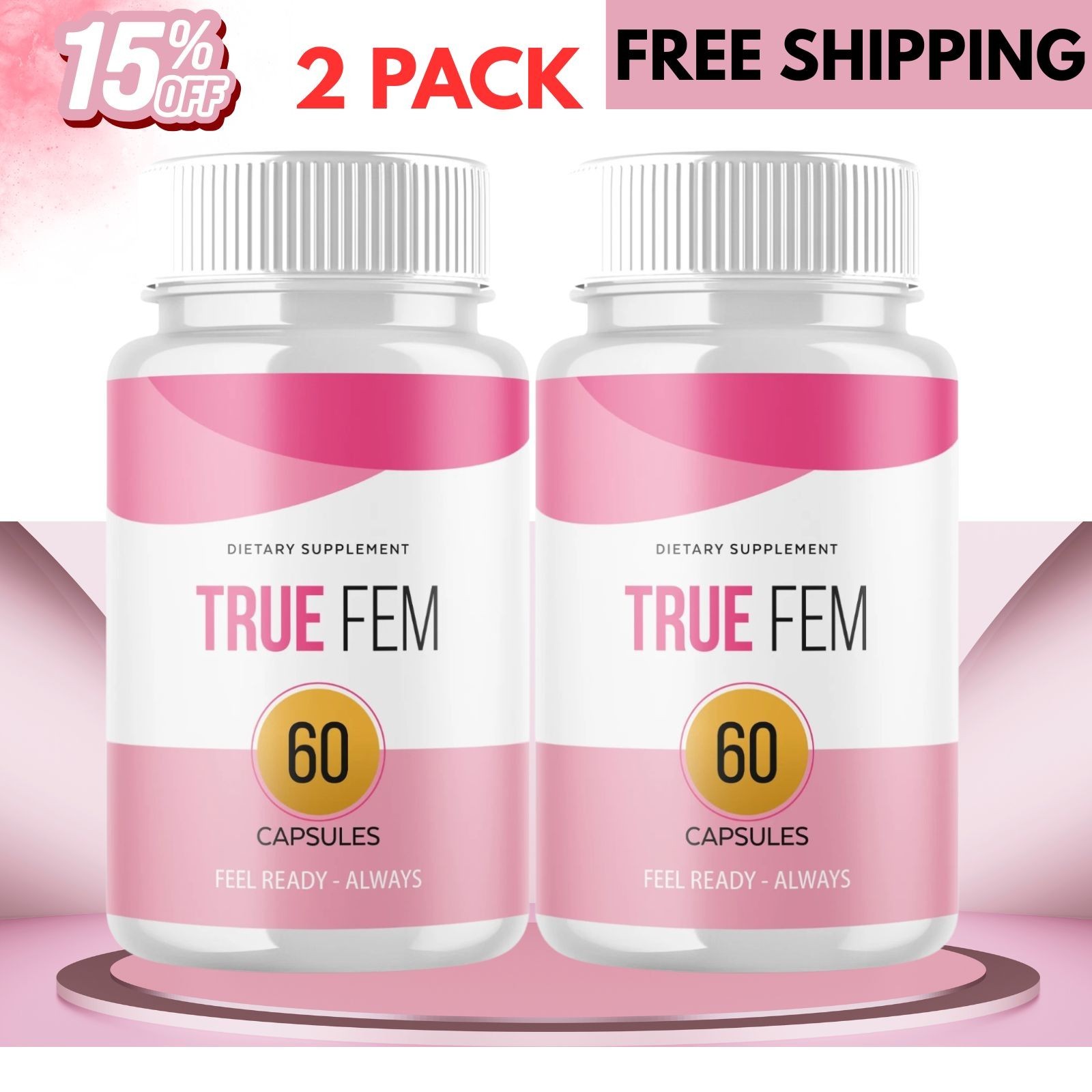 (2 Pack) True Fem for Women Advanced Wellness Support Supplement 120 Capsules US
