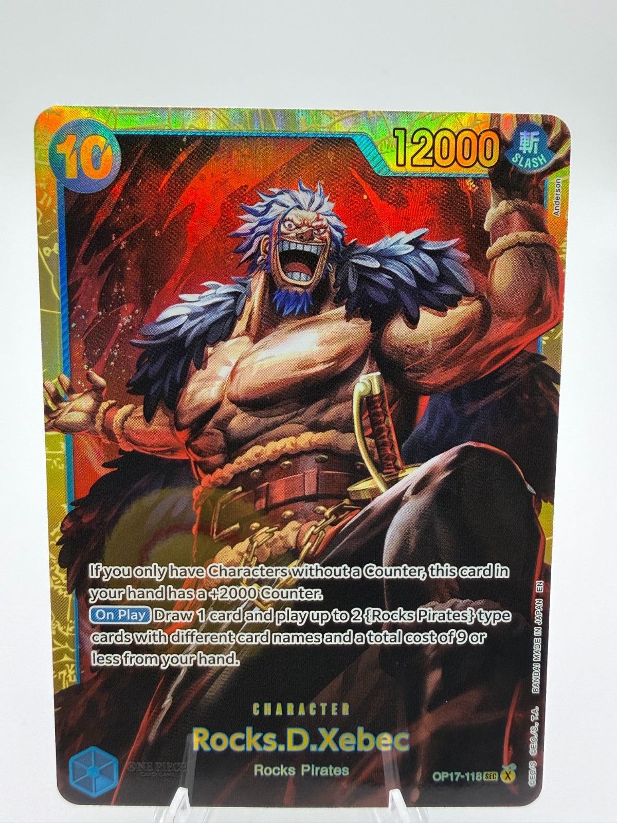 Rocks.D.Xebec (118) OP17-118 The World\'s Strongest Warriors Foil