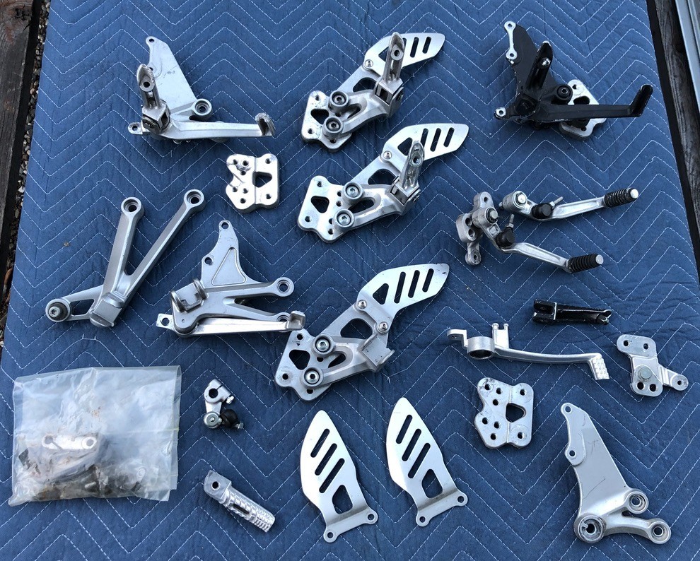 2006-2010 Suzuki GSXR 600 750 Rearset Parts Lot Pegs Levers Brackets K6 K8
