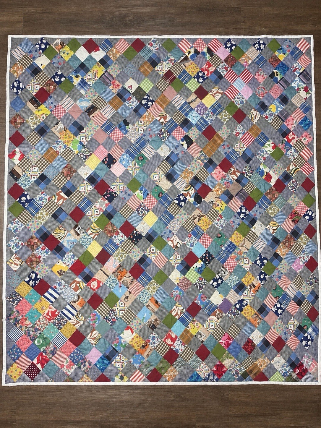 Vintage Homemade Quilt 71” X 71”