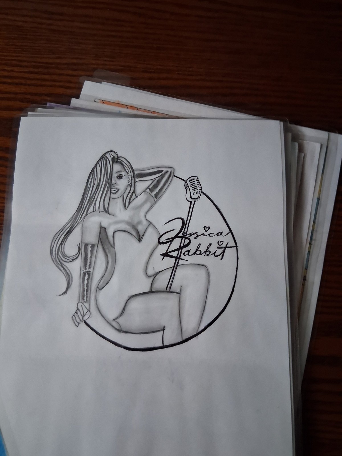 Original Hand Drawn Jessica Rabbit Style Singer Pencil Sketch Art Laminated Original Hand Drawn Jessica Rabbit Style Singer Pencil Sketch Art Laminated