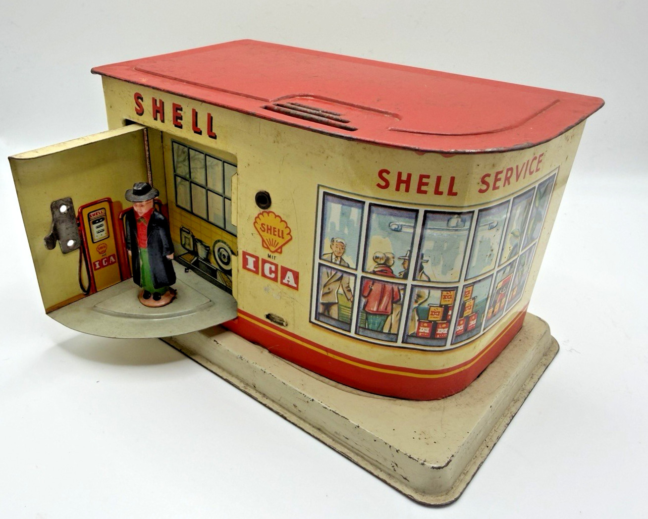 Michael Seidel MS 4014 Shell ICA Tin Litho Bank Service Gas Oil Station Germany Michael Seidel MS 4014 Shell ICA Tin Litho Bank Service Gas Oil Station Germany