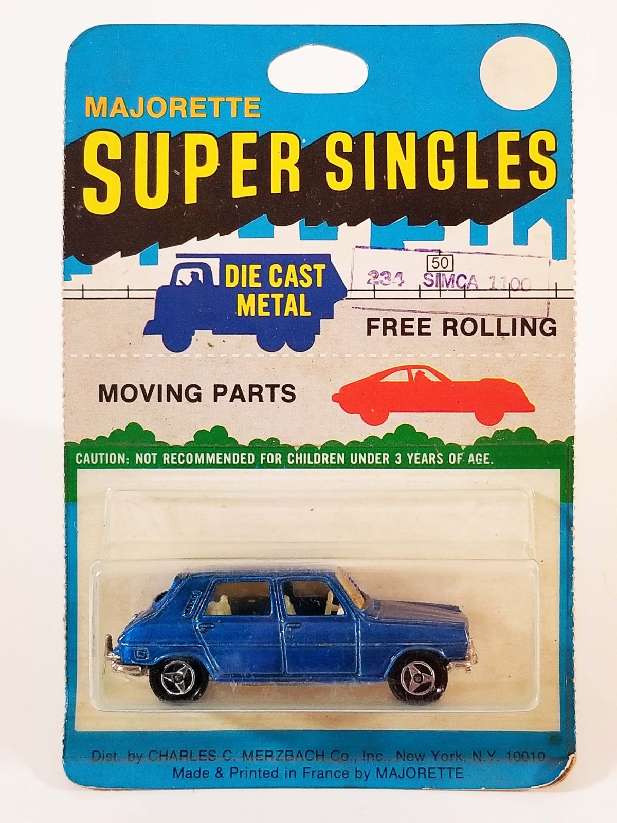 Vintage Majorette 234 Super Singles Simca 1100 TI / Rare Scarce HTF New / France