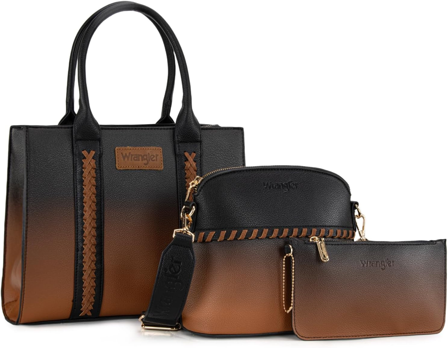 Wrangler 3Pcs Purses for Women Tote Bag Crossbody Handbag Sets with Strap
