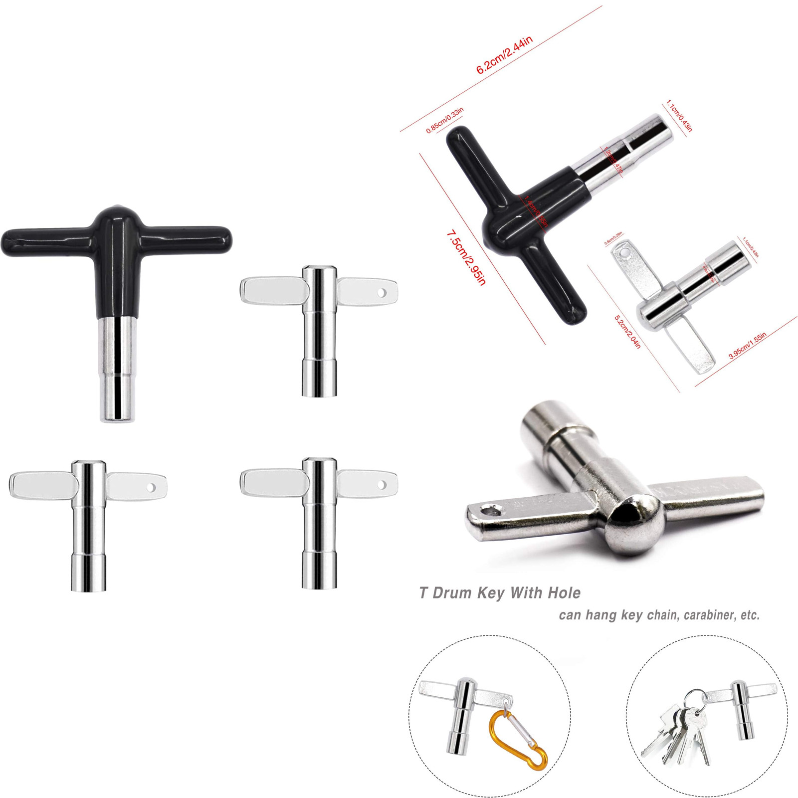EASTROCK High Torque Drum Keys 4-pack with More Advanced Material Rubber And