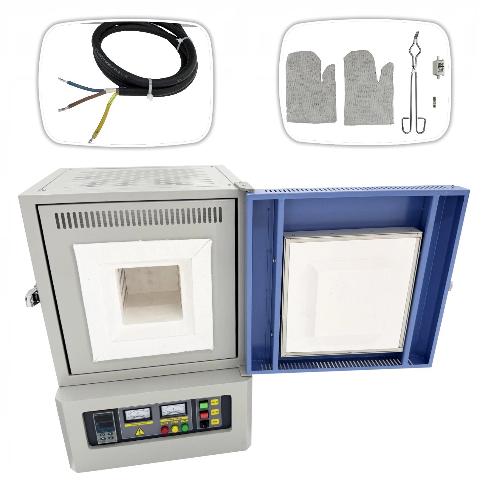 Laboratory Small Box-type Muffle Furnace 110V 2.5KW 1200℃ Timer & Programming
