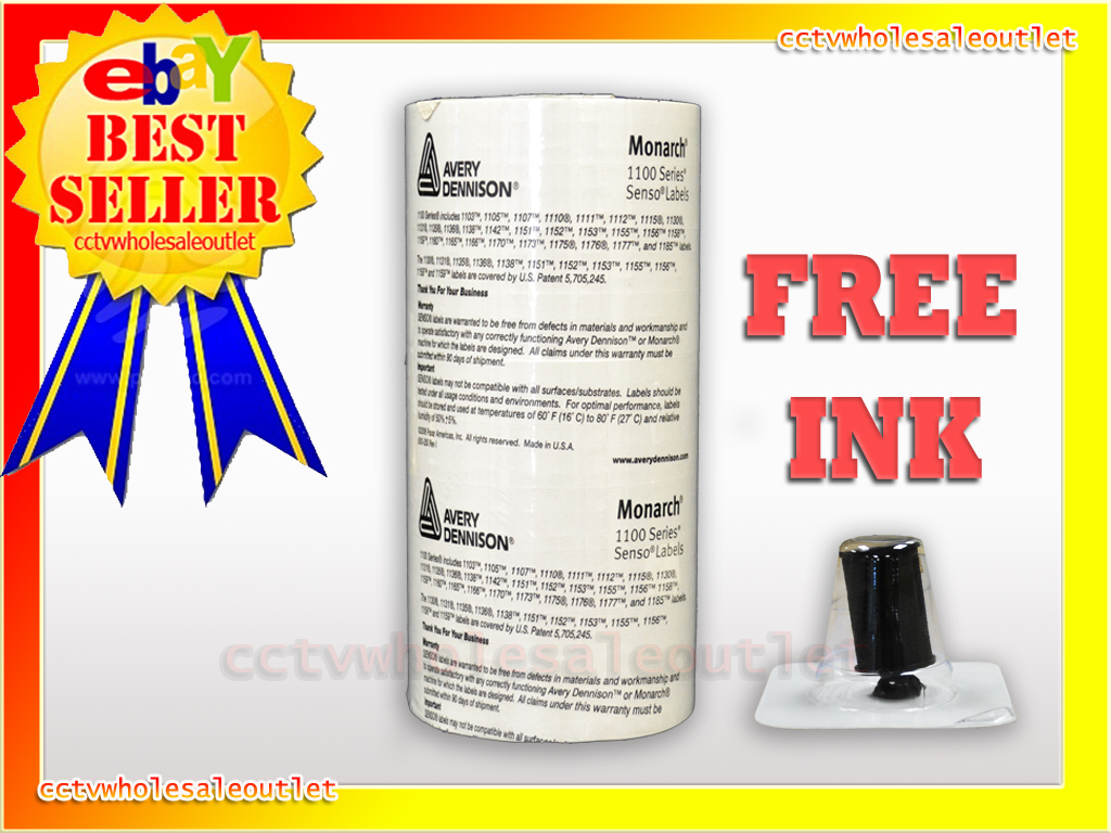 Genuine Monarch 1130 White Labels 10 Rolls & 1 FREE INK