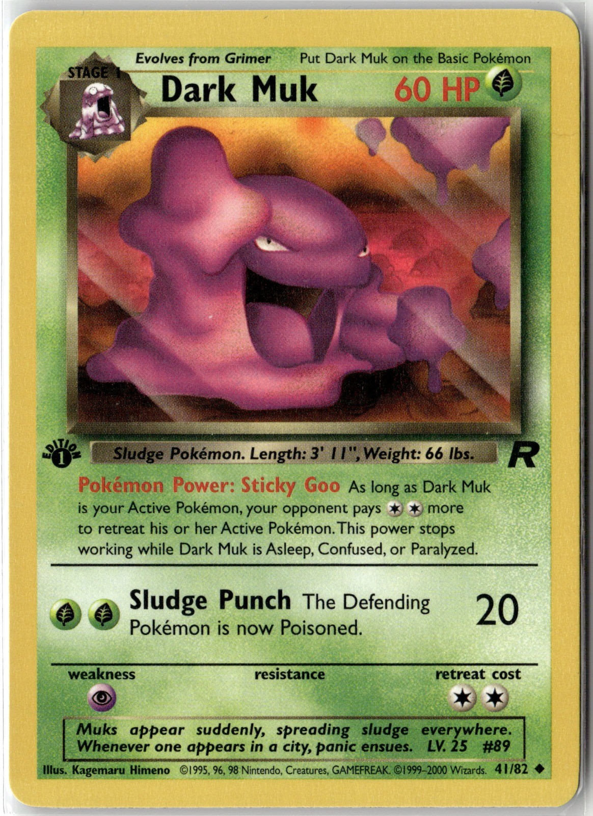 Dark Muk Uncommon Team Rocket 41/82 1st Edition NM