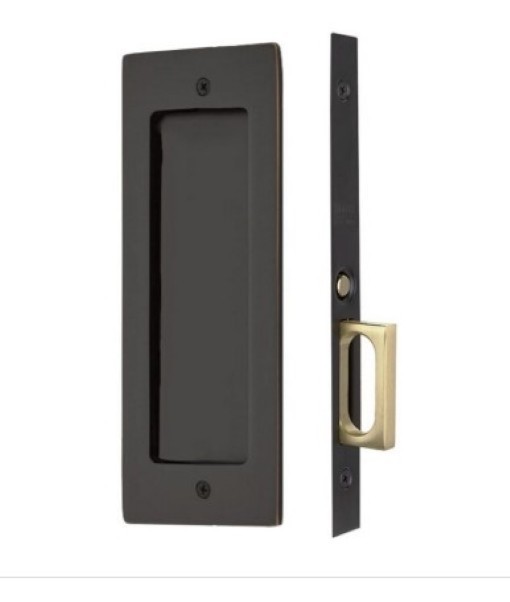 Emtek - 211410B - Passage, Modern Rectangular Pocket Door Mortise Lock