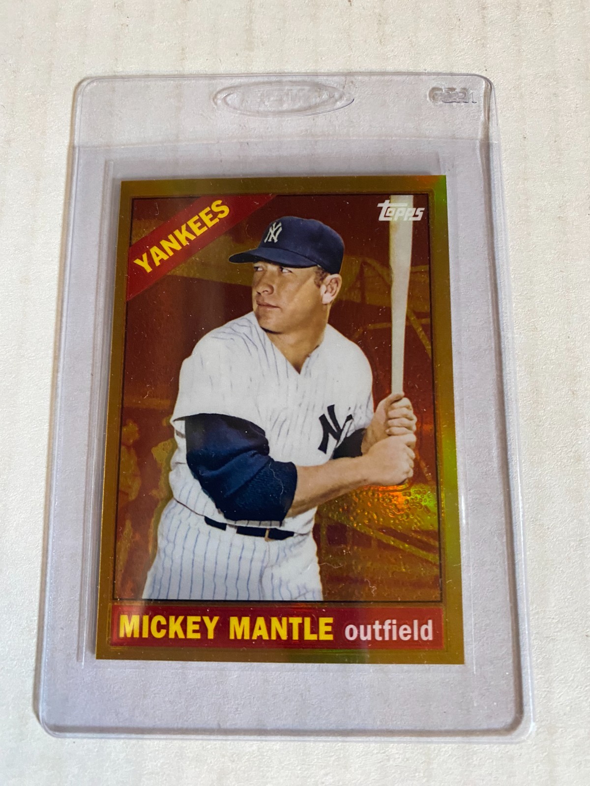 2012 Topps Baseball Mickey Mantle Gold Refractor #50
