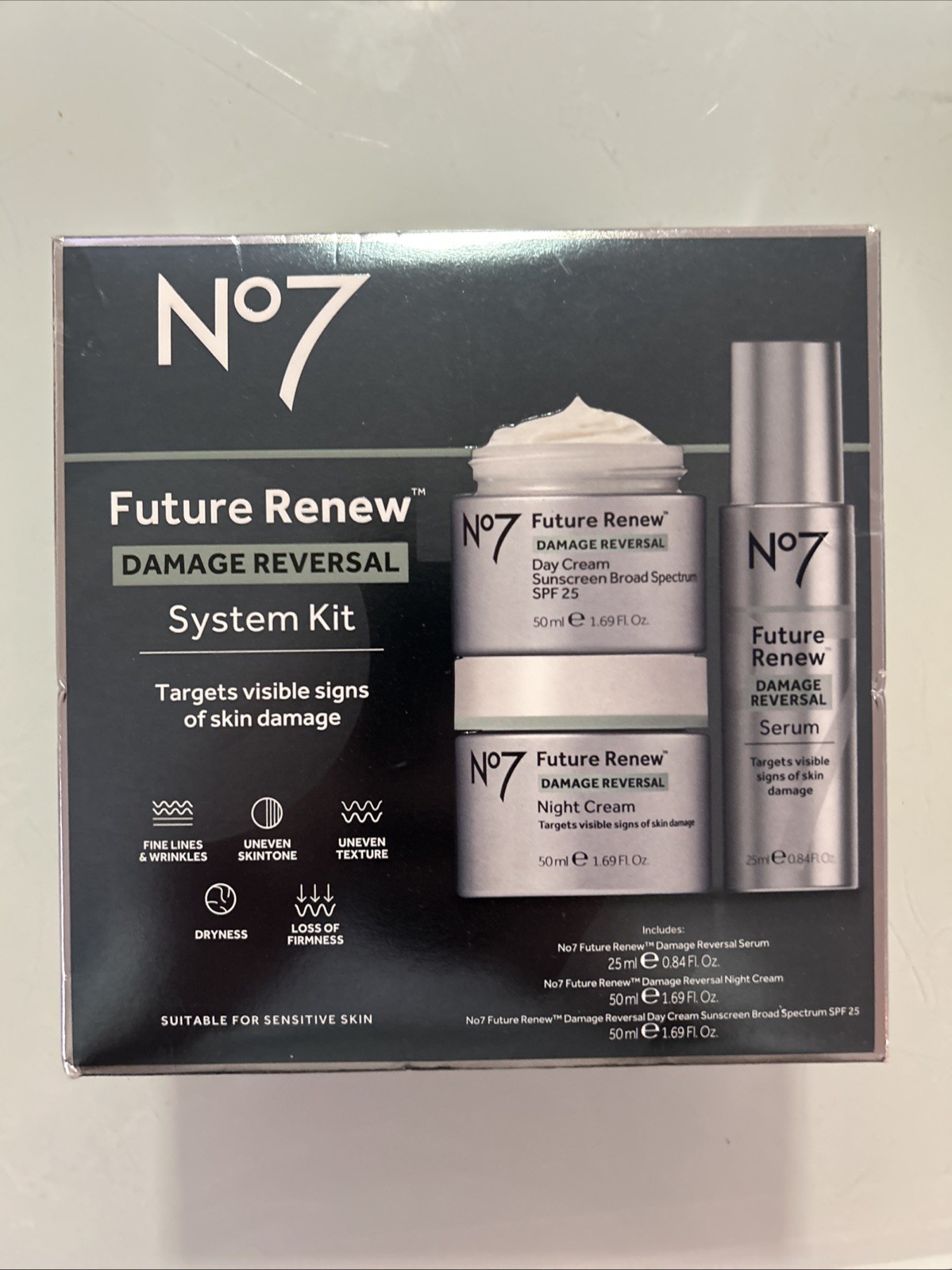 No 7 FUTURE SKIN DAMAGE REVERSAL SYSTEM KIT 3-IN-1 NIGHT & DAY CREAM + SERUM