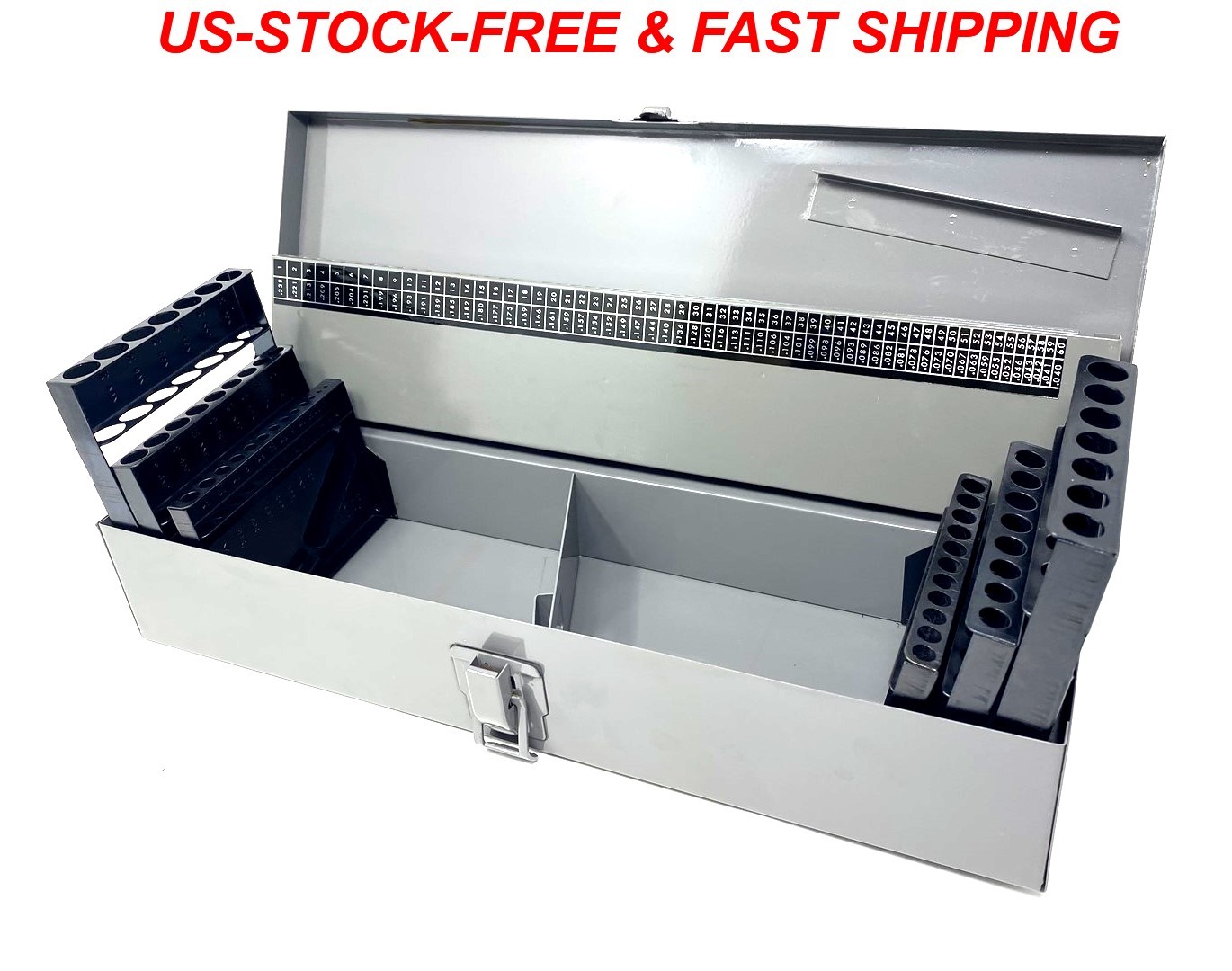 NEW INDEX STORAGE & METAL CASE EMPTY 115PC DRILL BITS HOLDER ORGANIZER BOX 