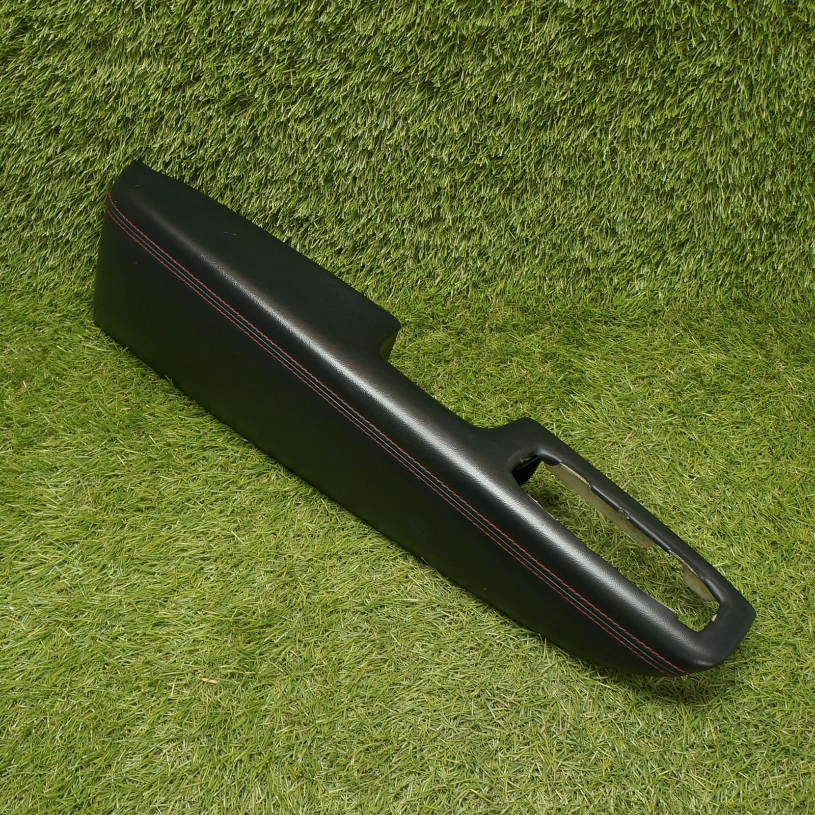 11-18 Durango Front Left Driver Interior Door Trim Armrest OEM Black Red Stitch