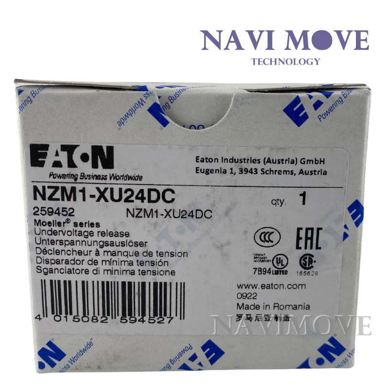 NEW EATON MOELLER NZM1-XU24DC Undervoltage Release Shipped From US NEW EATON MOELLER NZM1-XU24DC Undervoltage Release Shipped From US