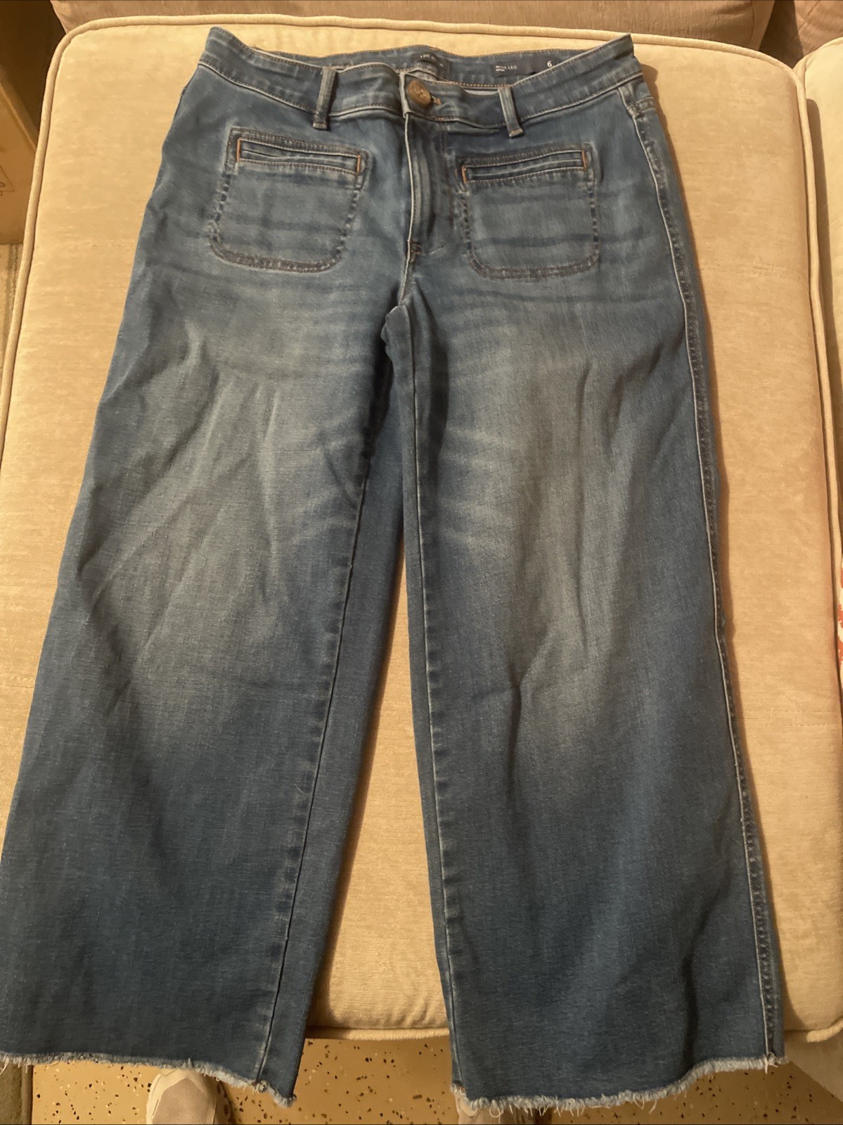 J Jill Demin Jeans Wide Leg Crop Size 6 J Jill Demin Jeans Wide Leg Crop Size 6