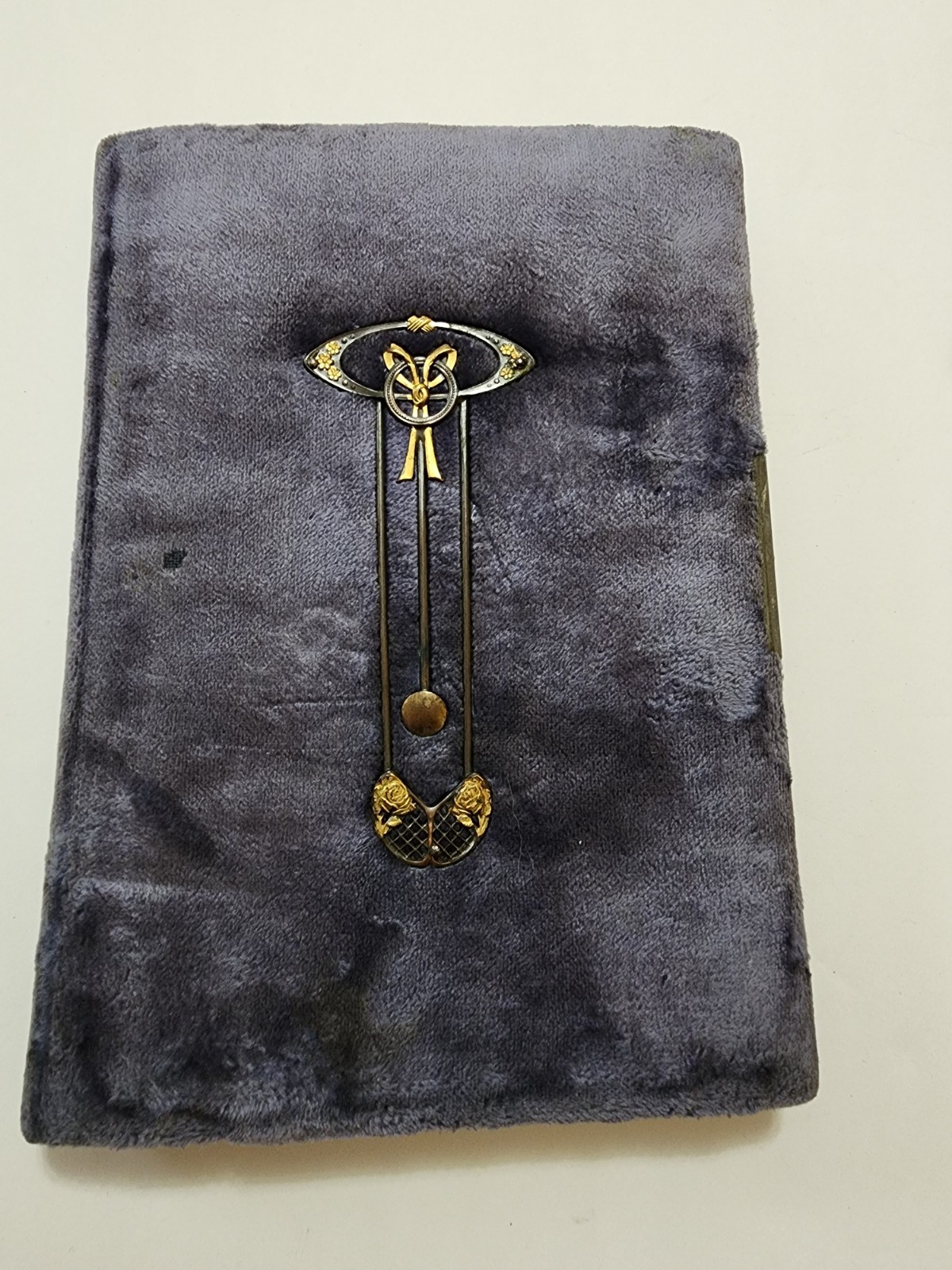 Vintage 1910s Art Nouveau Velvet Czech Památník Illustrated Memory Book WWI Era
