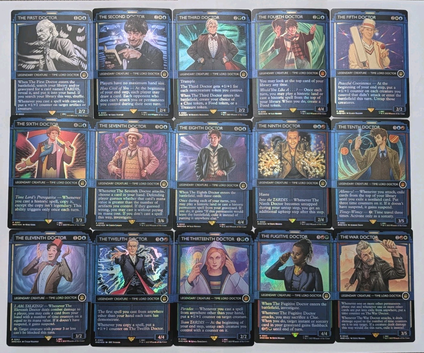 Doctor Who SHOWCASE FOIL MTG Complete DOCTOR Set 15 Card Magic the Gathering 